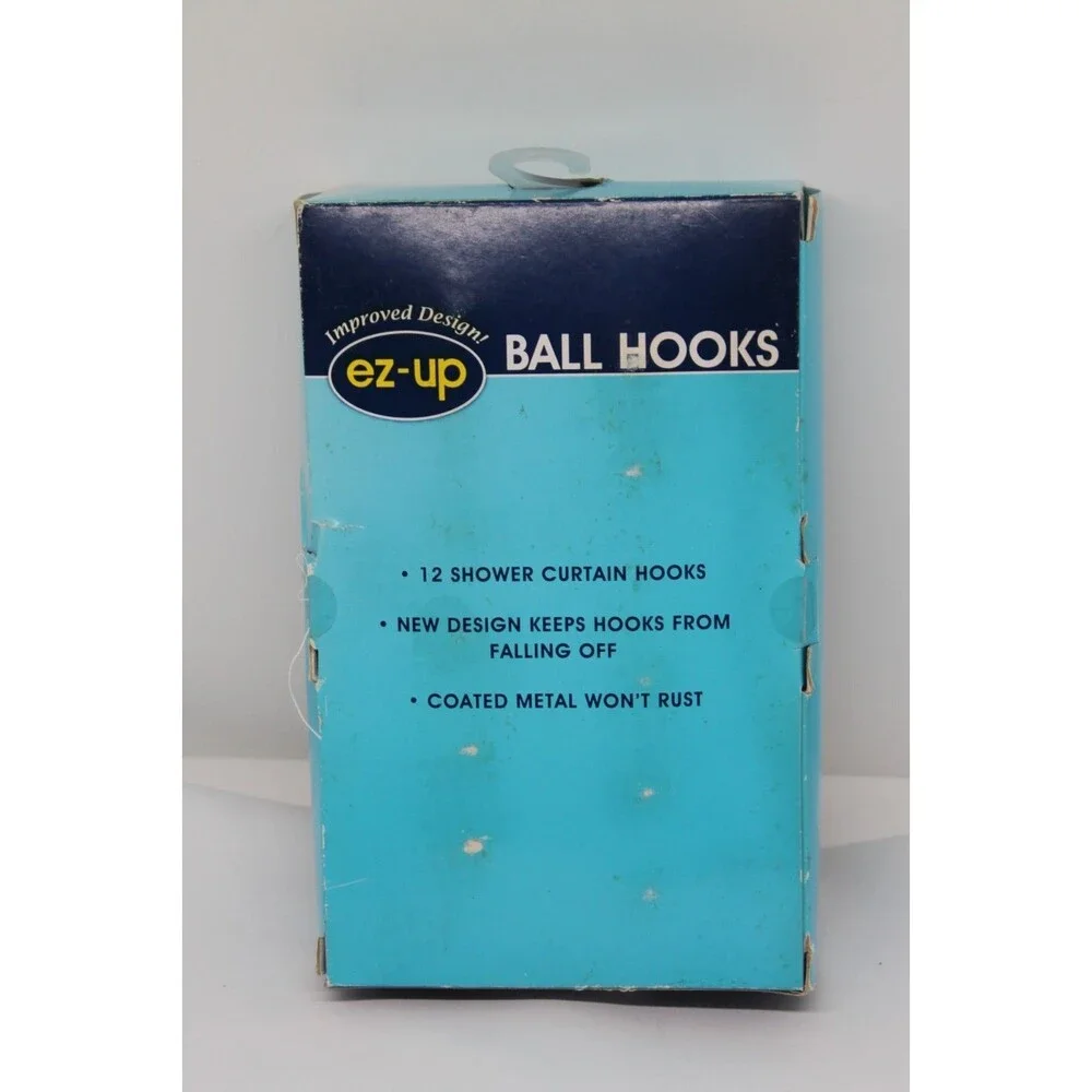 EZ-UP Metal Ball Shower Curtain Bronze Hook Rings Set of 12 NEW IN BOX